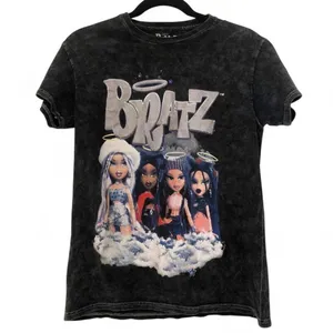 Bratz Y2K 2000s Style Concert Vibe Graphic Baby Tee T-shirt Top Grunge Streetwear Emo Goth Short Sleeve Faded Acid Wash 100% Cotton Sz S - Measurement in pics thumbnail 1