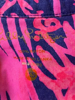 Lilly Pulitzer Navy Tunic Dress with Hot Pink Tropical Print thumbnail 10