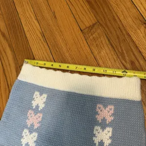 LoveShackFancy Hathaway Knit Mini Skirt Bow Print‎ in Blue Skies Coquette Girl thumbnail 9