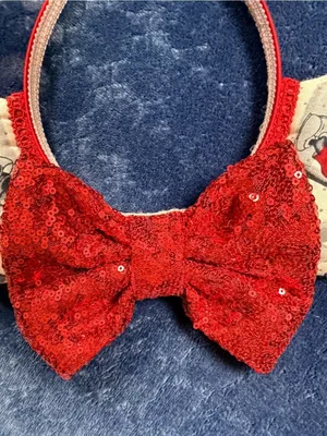Unbranded Adult Red Sequin Minnie-Style Ear Headband thumbnail 4