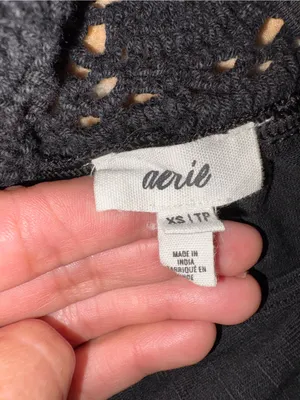 aerie Black Crocheted Top with Tank Lining thumbnail 4