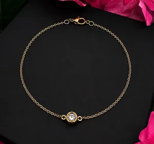 Revolve x MARRIN COSTELLO Soleil Bracelet White Topaz, Sterling Silver/ 14k Gold thumbnail 1