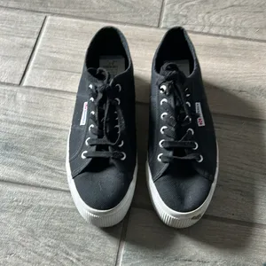 Superga Black and White Canvas Sneakers thumbnail 2