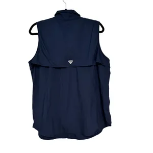 Columbia PFG Tamiami Sleeveless Fishing Shirt Navy‎ Blue Womens 1X FW7157 thumbnail 10