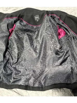 Express Women’s Wool Blend Black Moto Jacket Lined w/ Zipper Pockets Size Medium thumbnail 8