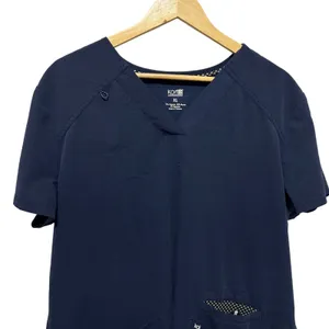 Koi Womens‎ Scrub Top XL Navy Stretch Utility Pockets Workwear Medical Nurse thumbnail 3