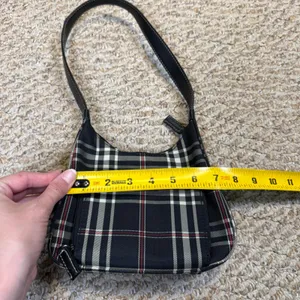VTG Nine West Black Plaid Shoulder Bag Organizer Mini Purse Y2K Style Punk thumbnail 6