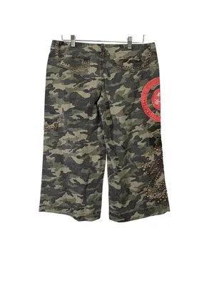 Vintage True Rebel Y2k Low Rise Embellished Cargo Shorts Size Large thumbnail 3