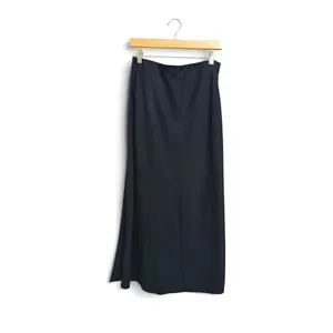 Gap Linen Blend Black Maxi Skirt Side Slit Summer Basic M thumbnail 6