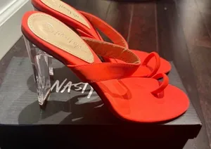 Nasty Gal Clear Block-Heel Strappy Sandals thumbnail 1