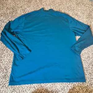 LL Bean Womens XL Mock Neck Long Sleeve Shirt Teal Blue Traditional Fit Knit Top thumbnail 5