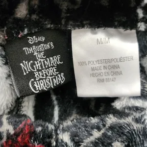 Disney Nightmare‎ Before Christmas Pants Unisex M Black Skulls Relaxed PJ Pants thumbnail 3