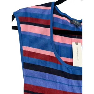 NWT Anthropologie Maeve Beca Ribbed Sweater Fit & Flare Striped Mini Dress Sz M thumbnail 10