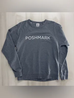 UNISEX Poshmark Gray Crewneck Sweatshirt XL soft loose fit merch delta fleece thumbnail 6