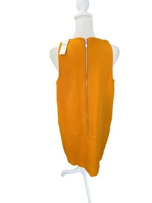 Anthropologie Maeve Orange Crewneck Mini Shift Dress NWT Size 10 Mod thumbnail 7