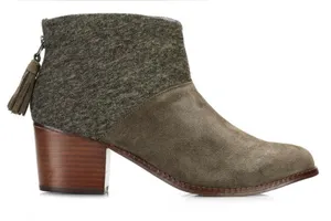 Toms Leila Olive Green Ankle‎ Booties Size 8 thumbnail 1