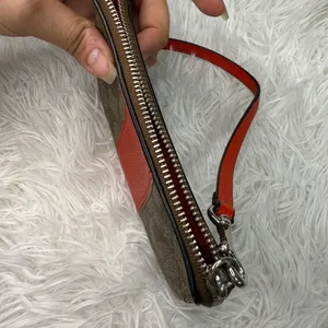 COACH Brown orange Zip Wristlet thumbnail 5