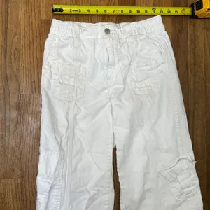 BDG Urban Outfitters White Y2K Cargo Pants Wide Leg Utility Trousers Size‎ 25 thumbnail 3