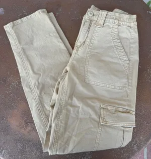 American Eagle cargo pants tan high-rise, straight-leg style sz 2 thumbnail 1