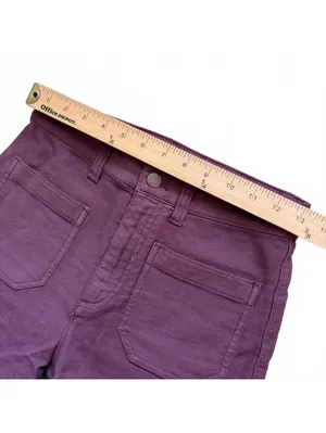 Faherty Stretch Terry Patch Pocket Wide Leg Pant Burgundy Catawaba Grape Size 26 thumbnail 8
