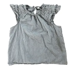 J.Crew Striped Ruffle Flutter Sleeve Cotton Blouse | Women's Medium thumbnail 2