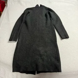 Ann Taylor Black Women's Longline Collared Sweater Coat Coatigan XSmall Pockets thumbnail 6