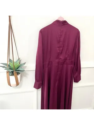 NWT Alexia Admor Brooklynn Midi Fit and Flare Dress Size 14 Cranberry Satin thumbnail 7