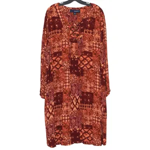 Peasant Dress Bohemian Festival‎ Patchwork Midi Plus Size 2X Southwestern Gauze thumbnail 6