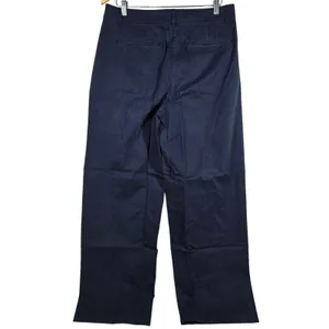 J Crew Navy Wide Leg Pleated Button Front Cotton‎ Pants Size 12 thumbnail 2