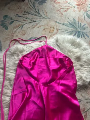 SHOW ME YOUR MUMU Jazzy Dress In Hot Pink Luxe Satin thumbnail 7