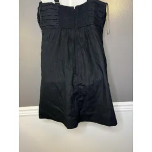 Abercrombie & Fitch Dress Womens Large Tall Black Linen Pleated Sundress thumbnail 8