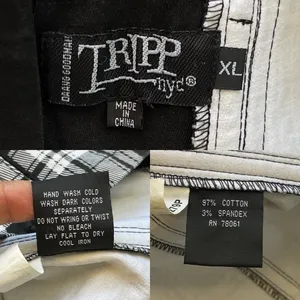 Tripp NYC Plaid Lace-Up Corset Top Cotton‎ Black White Gothic Punk XL EUC thumbnail 5
