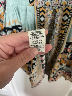 Free People Tegan Border Printed Mini Dress (Sz 8) Multi Color thumbnail 8