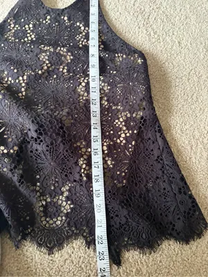Intermix Y2K boho 90s 2000s black emo goth lace haulter cami tank top size xs thumbnail 14