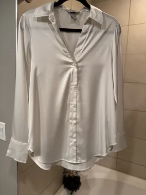 H&M Button Down Shirt White thumbnail 1