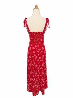 Reformation Nikita Dress in Summer Red Floral Size 8 NWT thumbnail 5