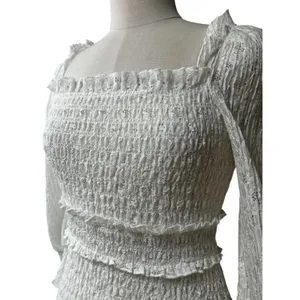 Saylor Gal Ruffle Lace Mini Dress in White Size Medium Bridal Boho Western thumbnail 4