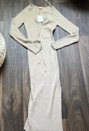 Skies are Blue Ribbed Dress thumbnail 1