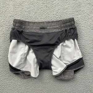 Lululemon Hotty Hot Shorts Low Rise 4" Heather Lux Gray Athletic Women's 6 thumbnail 3