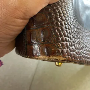 Brahmin Brown Black Croc Embossed Minimalist Western Coastal Quiet Luxury Bag thumbnail 8