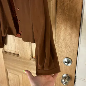 Vintage J.H. Collectibles Cropped brown Dress Jacket wool Size M thumbnail 2