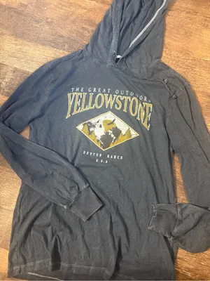 Yellowstone acid washed women’s Hooded Sweatshirt - Charcoal thumbnail 1