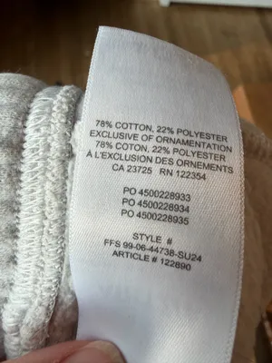 Aritzia Cozy Fleece Mega Flutter Sweatpants Heather Cloud White XS thumbnail 10