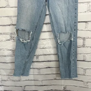 PacSun Ultra High Rise Slim Fit Jeans Light Wash Button Fly Size 23 Distressed thumbnail 4