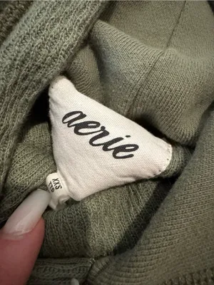 Aerie Sage Green Hooded Pullover Sweatshirt thumbnail 3