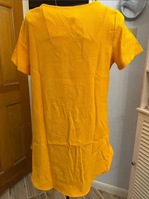 🌅🌅🌅3 for 12$🌅🌅🌅Women’s Yellow Short Sleeve Asymmetrical Top/Short Set-Med thumbnail 6