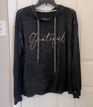 C&C California Lightweight Vintage Style Raw Hem Hooded Grateful Sweatshirt thumbnail 1