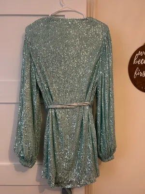 Mabel sequin wrap dress thumbnail 2