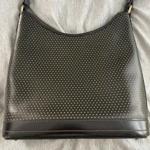 Dooney & Bourke Cabrio Cabriolet Black Perforated Leather Bag Vintage Made USA thumbnail 7