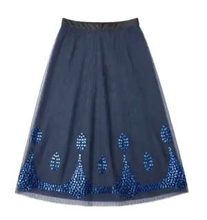 Old Navy Blue Sequin Mesh Skirt Size 1 Low Waist Party Dance‎ Special Occasion thumbnail 1